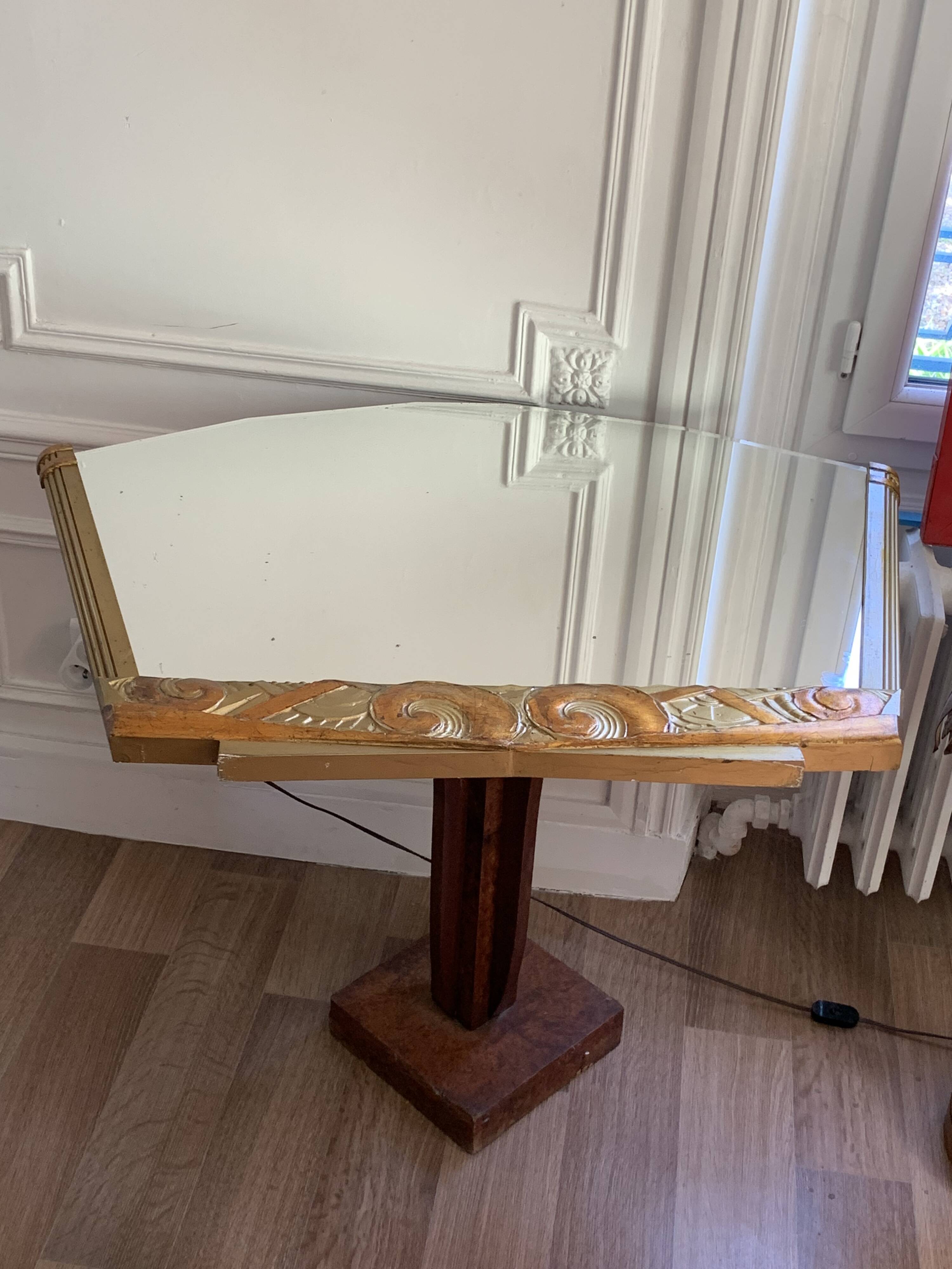 Bevelled trapezoidal mirror Art Deco 1920 88x67