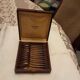 12 silver plated art nouveau teaspoons in their case