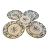 Cinq assiettes à dessert provençal royal Doulton