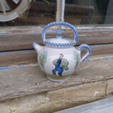 Pitcher XIXth century faience of Charolles naif characters