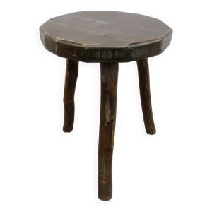 Tabouret tripode en bois - massif