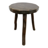 Tabouret tripode en bois massif 1950