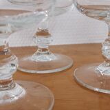 Set of 5 water glasses on feet, grape decoration and Luminarc vine shoot