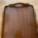 Grand rectangular serving platter in wood and brass from the 1960s