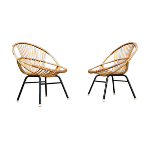 Paire de fauteuils coquille