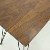 1970's Wallnut Veneer Side Table, Czechoslovakia