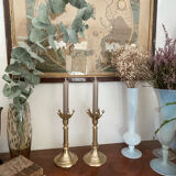 Paire de bougeoirs en laiton scandinave