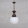 Italian mid-century brass and glass pendant light