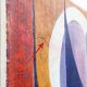 Abstract oil painting on canvas by gelper mon (belgium 1930)