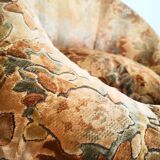 Pair of rounded armchairs in floral velvet