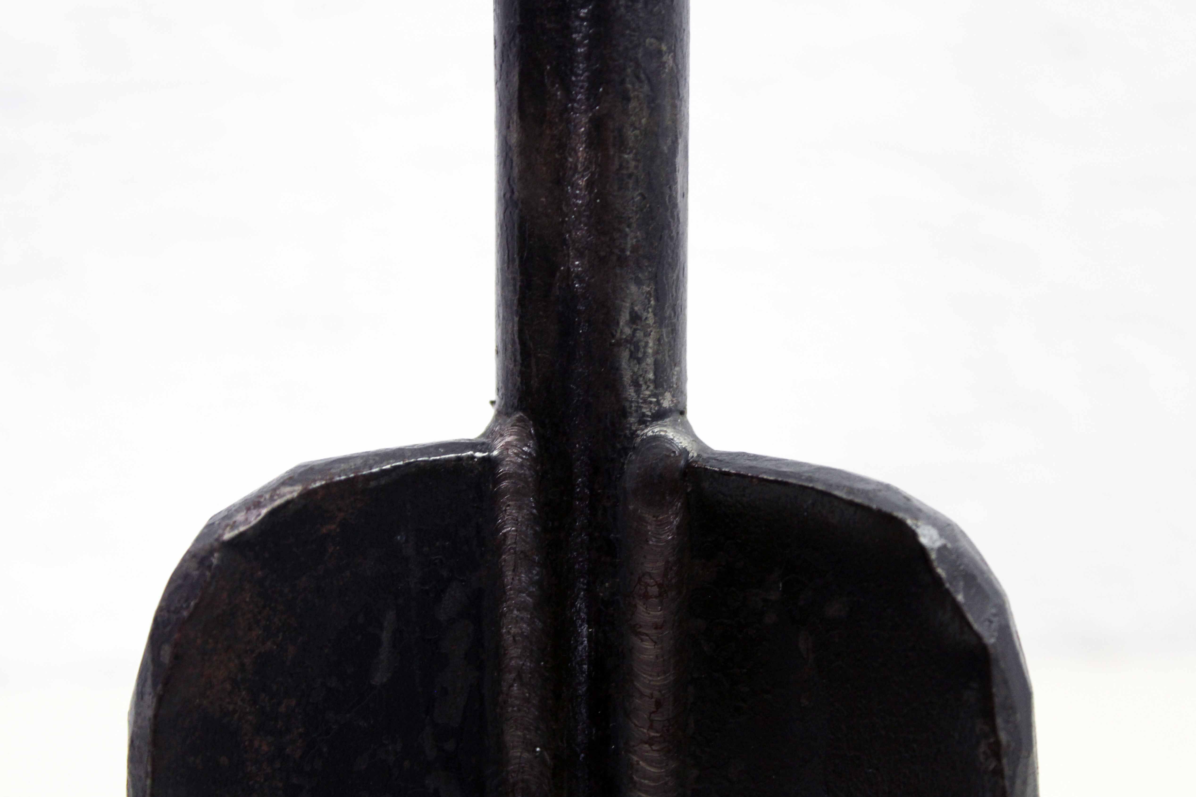 Brutalist cast iron candle holder