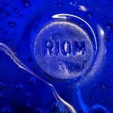 RIOM night service carafe and glass in bubbled blown glass