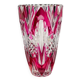 Val Saint Lambert vase in cut ruby double crystal – circa 1920-1950