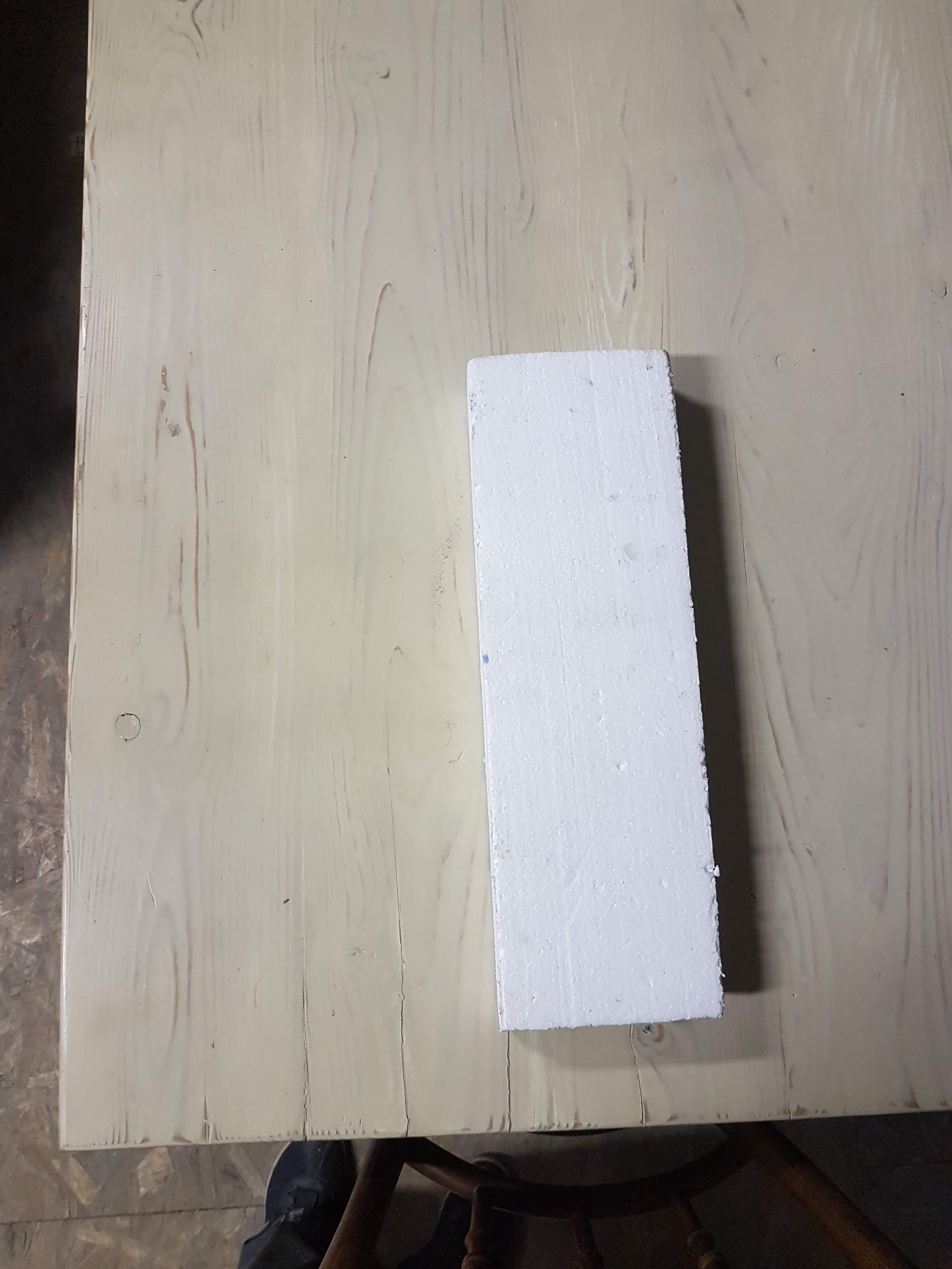 Farm table, dining, oak and pine patinated black and pale yellow