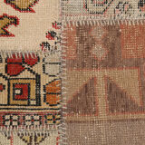 5x8 Neutral Red Beige Oushak Patchwork Rug 245x168Cm
