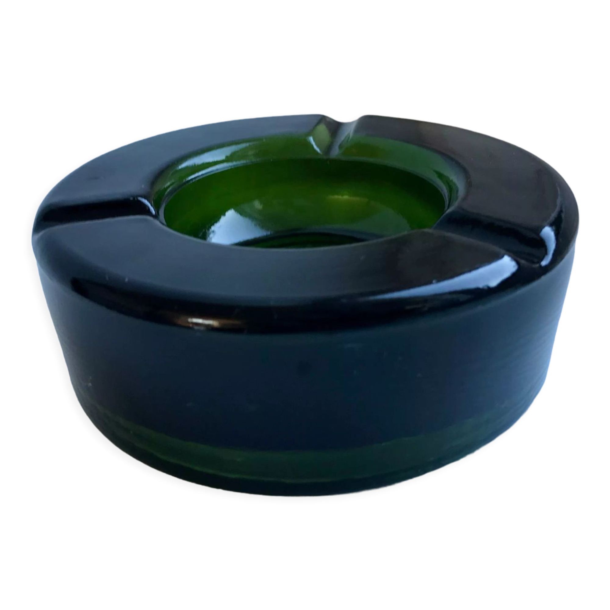 Sendiver bottle green bar ashtray 70s