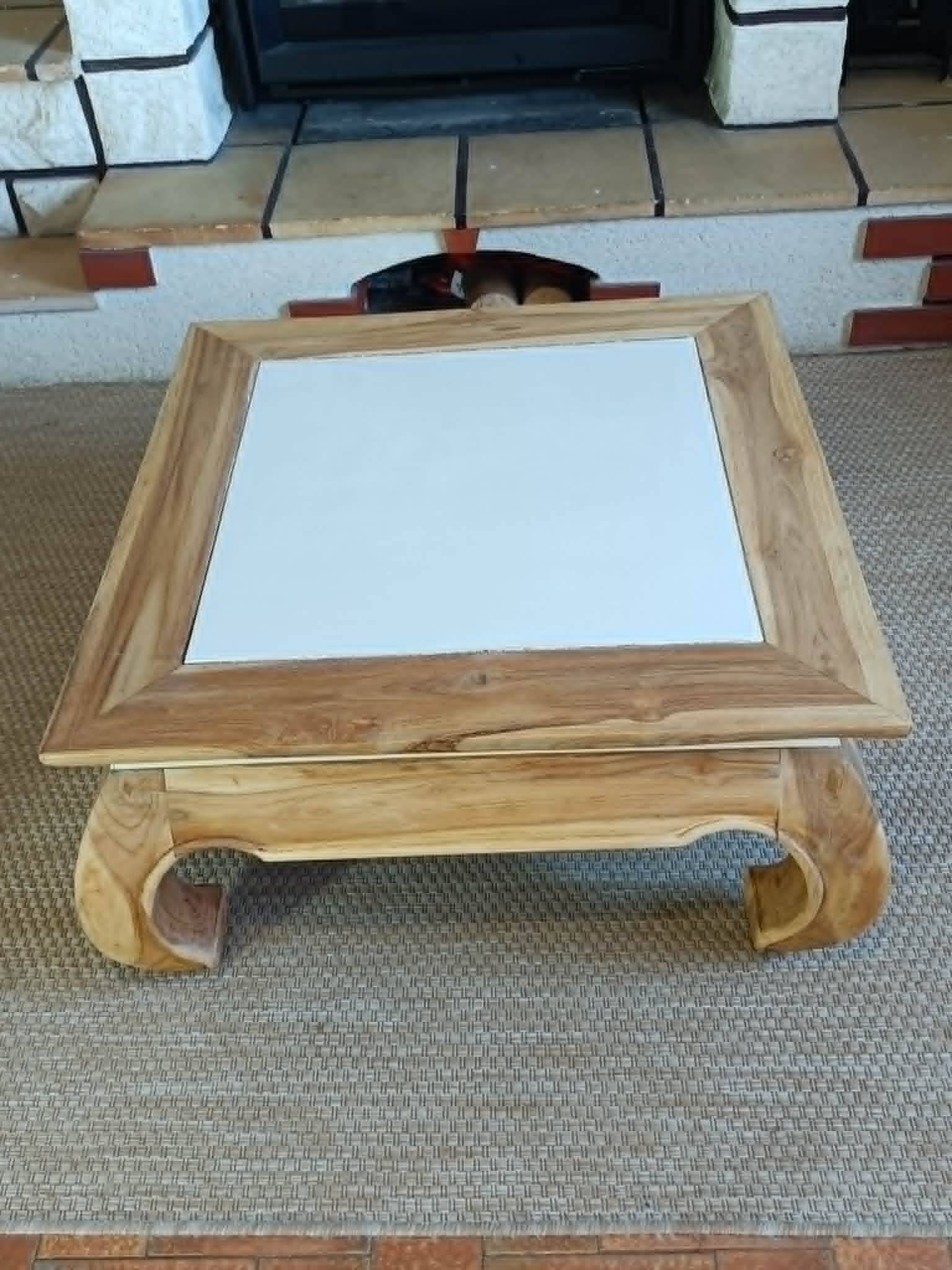 Opium style coffee table in solid wood