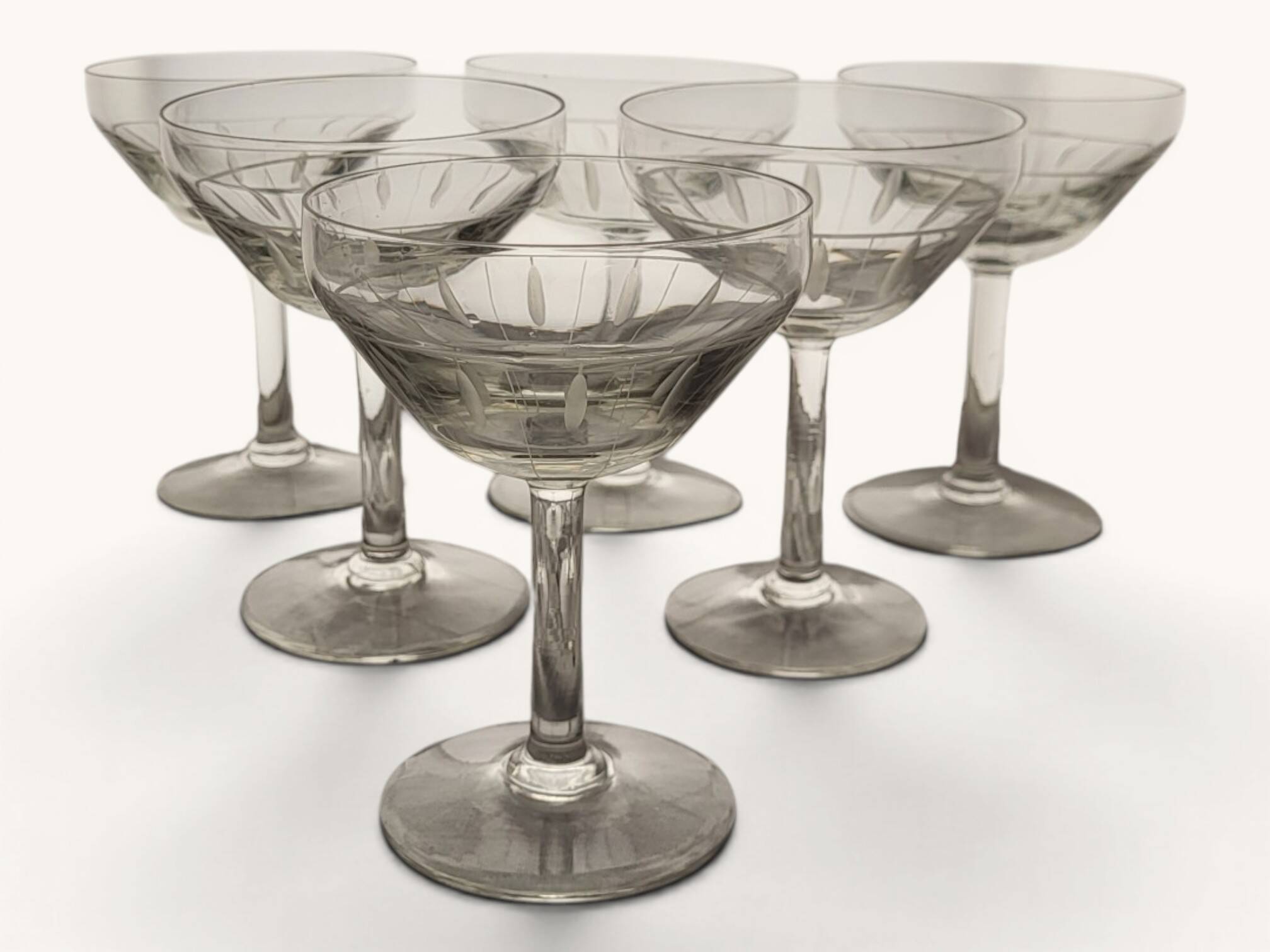 6 coupes à champagne Art déco