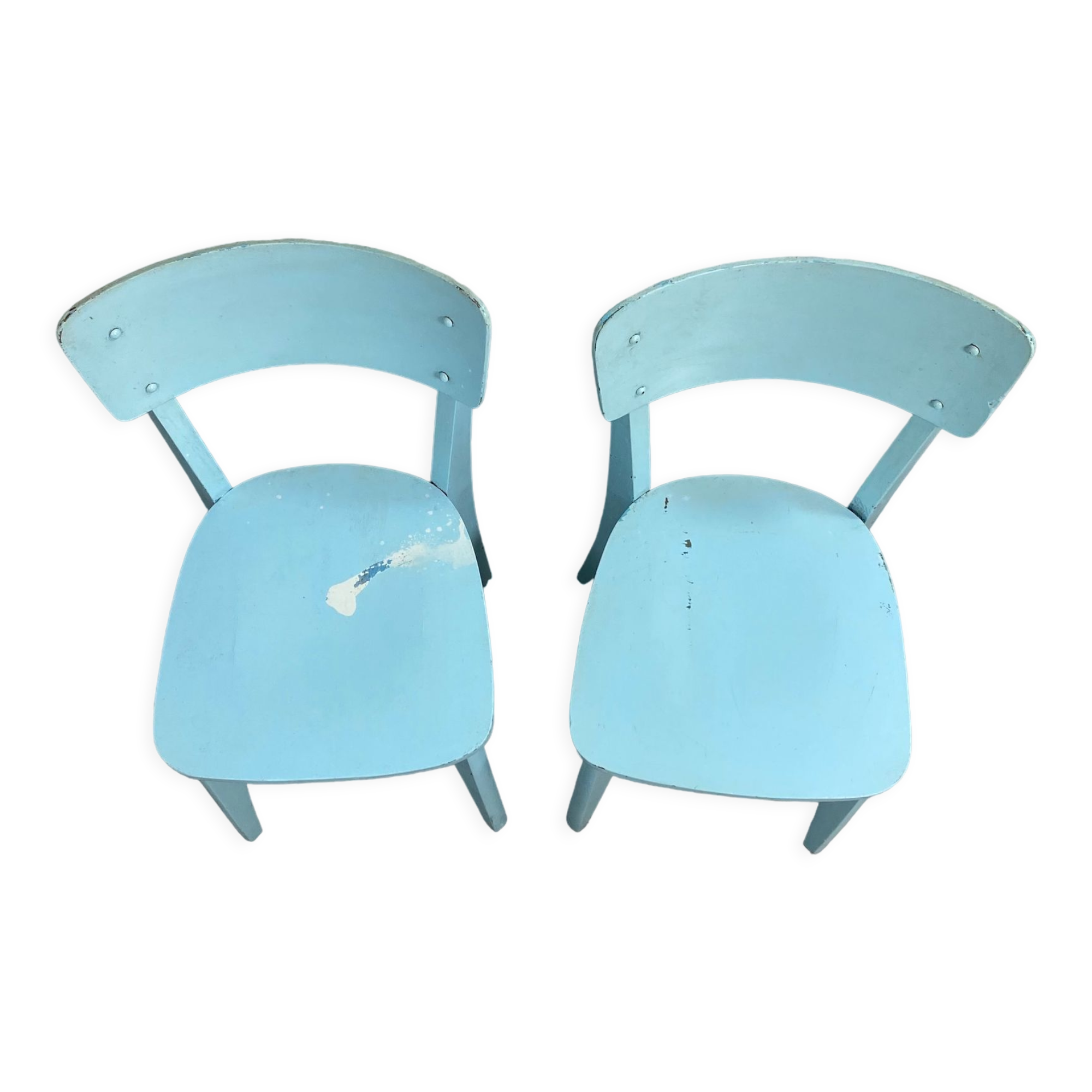 Paire de chaises bistro bleues