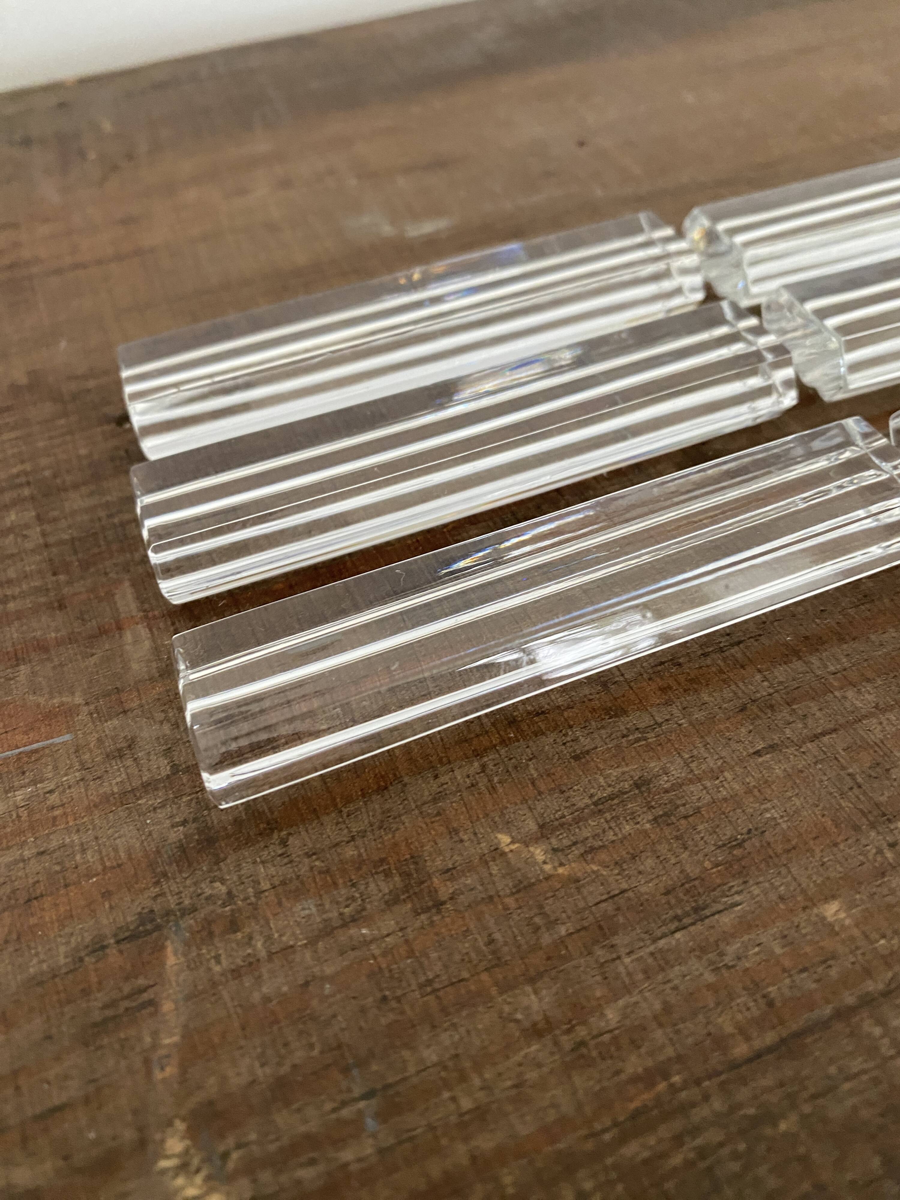 Vintage knife holders of 6, in glass
