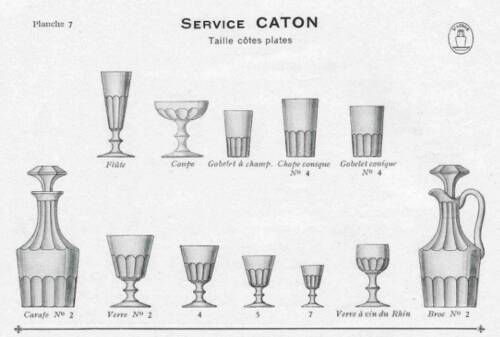 Saint louis caton 6 wine water glasses crystal - 14 cm