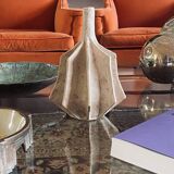 Organic modern white earthenware vase, France 1970s