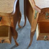 Vintage 1960s Danish Modern Oak Nightstands, Henning Kjærnulf Baroque style