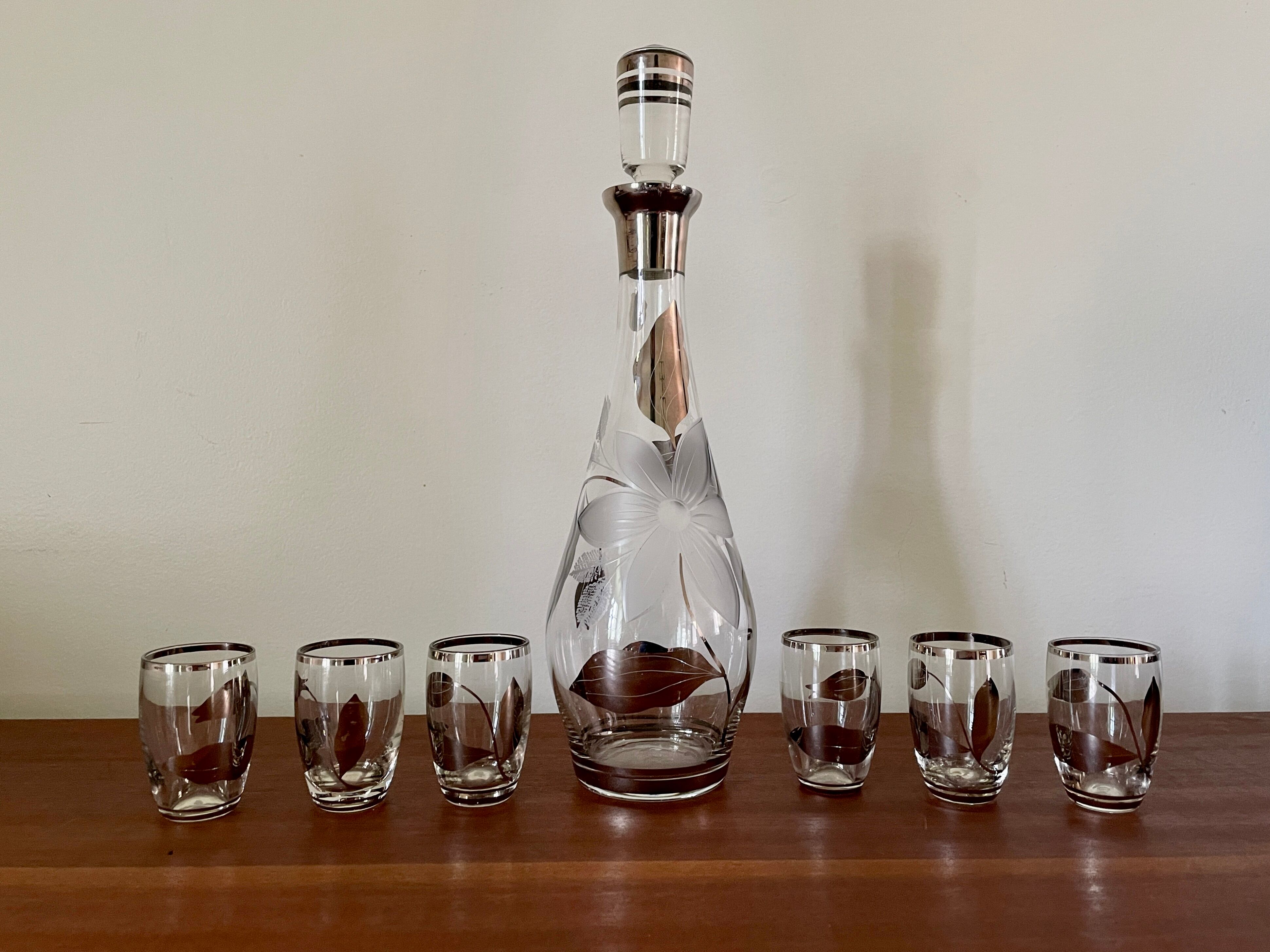 Bohemian crystal liqueur service