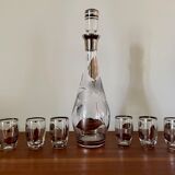 Bohemian crystal liquor service