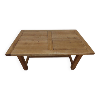 Grande table de ferme en chêne massif de 160 cm à 260 cm couleur naturel  v