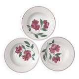 3 vintage floral soup plates Printemps Paris model Essonnes