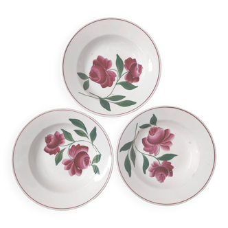 3 assiettes creuses florale vintage Printemps Paris modèle Essonnes