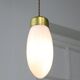 Mid-century Italian Brass and Opaline Glass Pendant Lamp