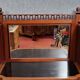 Nancy School: Large Art Nouveau mahogany bookcase buffet
