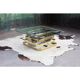 Coffee table in chrome, brass and beveled glass