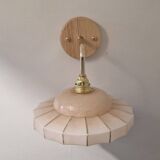 Art Deco wall lamp in marbled pink Clichy glass