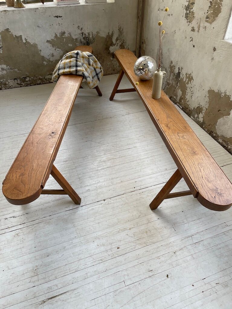 Pair of bench early 1900 oak