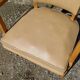 Office armchair from the 50s in beech tinted sycamore and moleskine