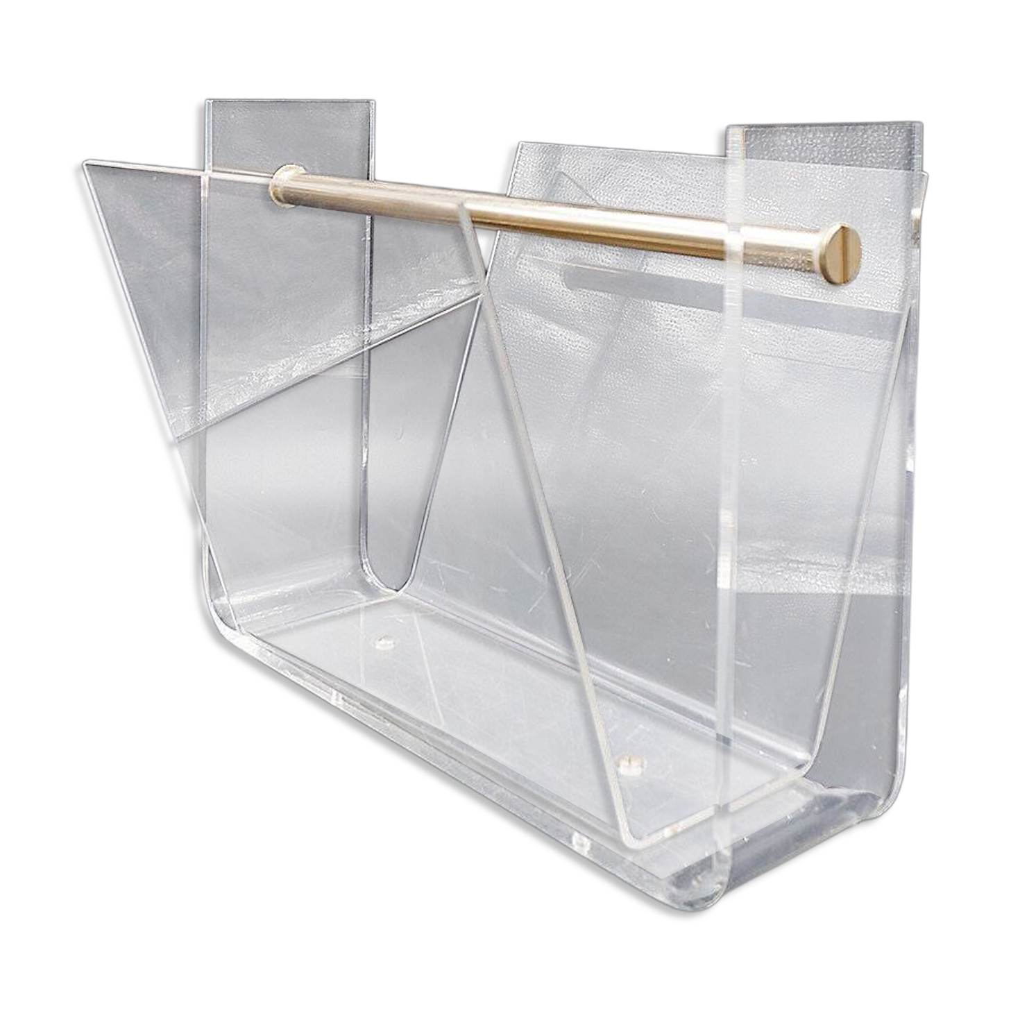 "Omega" magazine rack by David Lange, Roche Bobois plexiglass, 1970