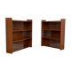 Vintage 1950s teak glass wall library