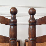 Pair of rustic chairs in the style of Charles Dudouyt.