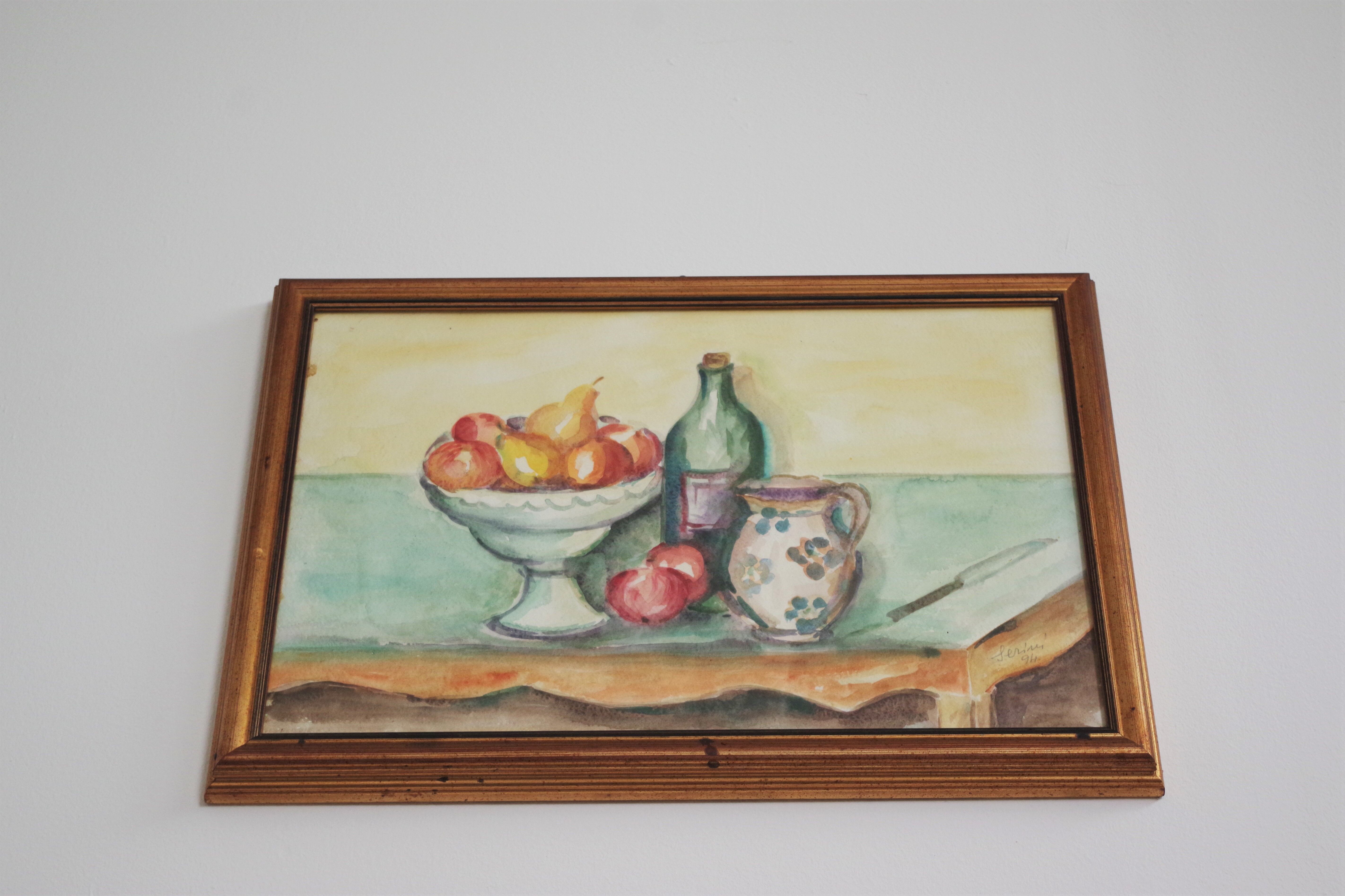 Oil painting on canvas depicting Still Life, Serini, 1994