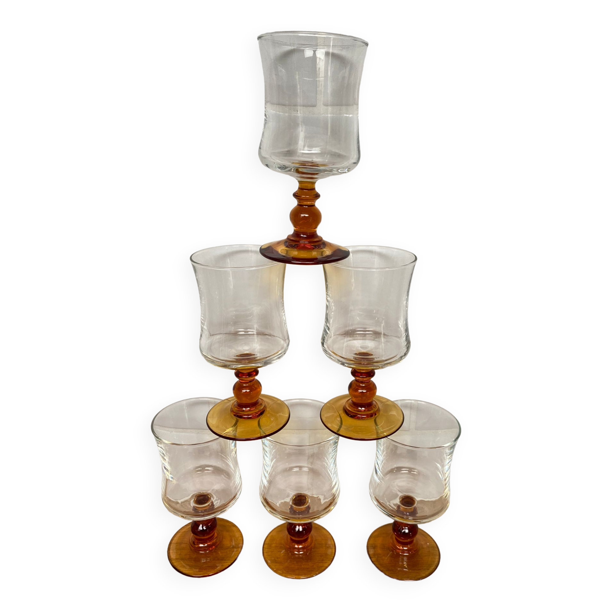 Set of 6 Luminarc white wine glasses Antique model