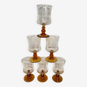 Set of 6 Luminarc white wine glasses Antique model