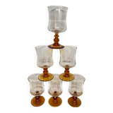 Set of 6 Luminarc white wine glasses Antique model