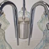 Italian Ceiling Lamp with Five Blue Murano Glass Lamshades – 1970s