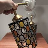 Paire d’appliques murales en verre vitrail