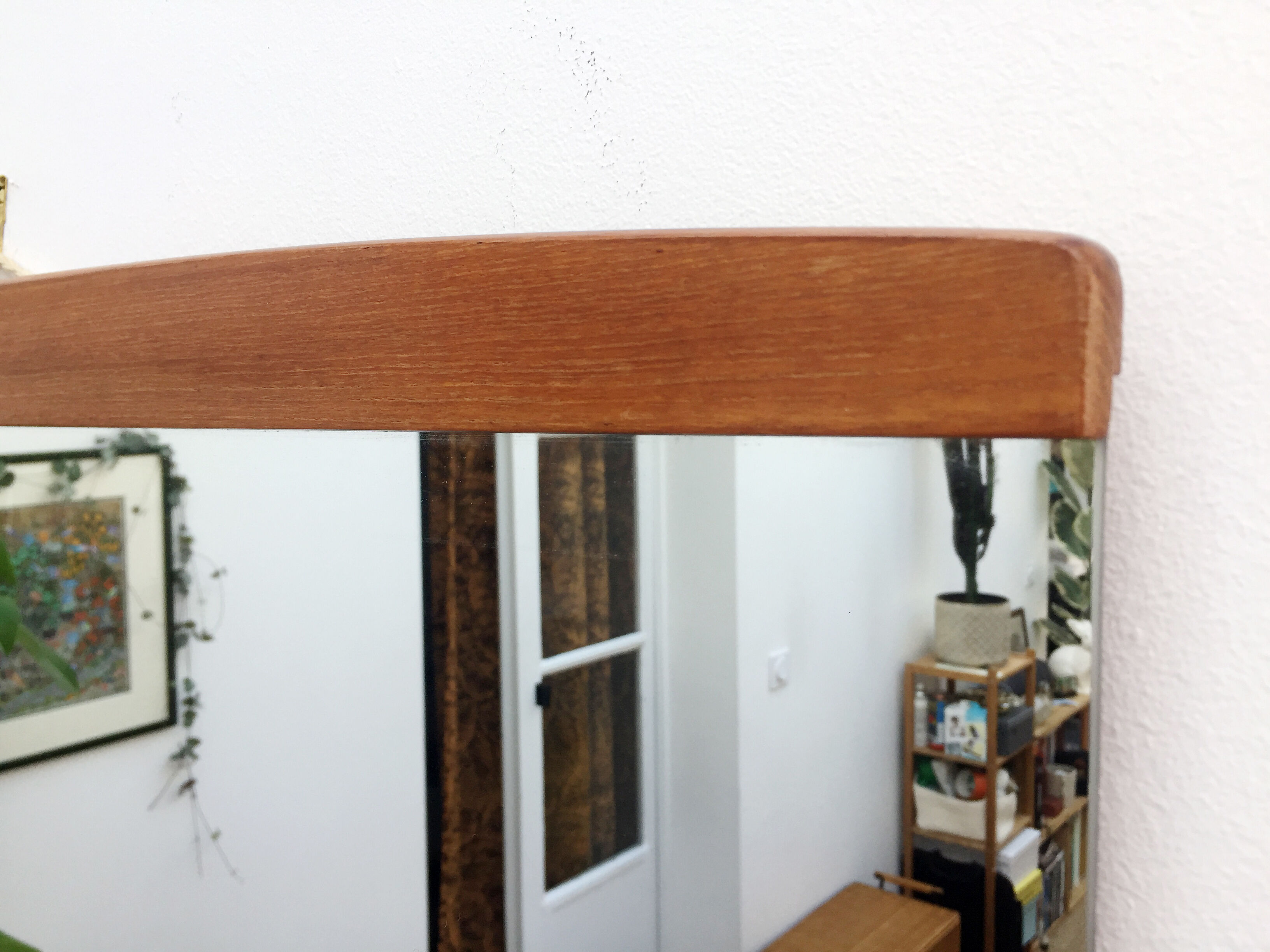Scandinavian teak mirror 35x79cm