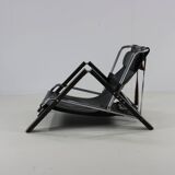 Seventies leather grasshopper lounge object by Sonja Wasseur