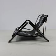 Seventies leather grasshopper lounge object by Sonja Wasseur